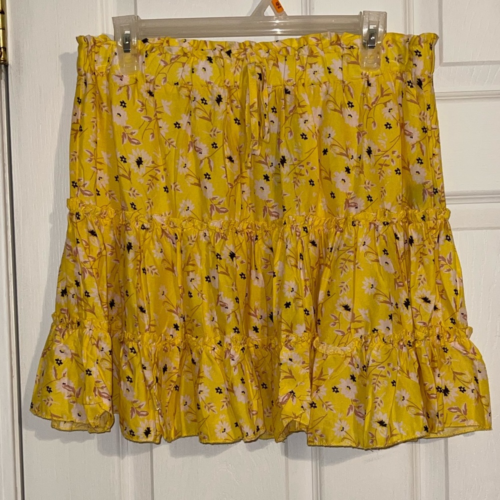 New Look Floral Yellow Skirt